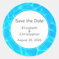 Shimmering Blue Pool Water Reflections Wedding