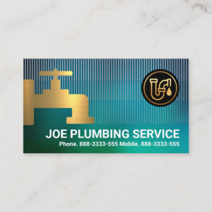 Shimmering Blue Water Plumbing Service Business Card