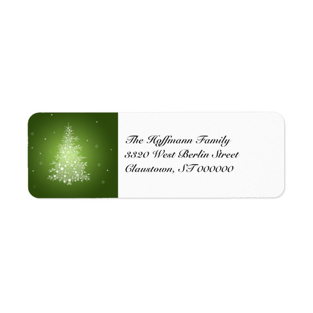 Shimmering Christmas Tree return address labels (Front)