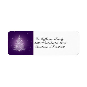 Shimmering Christmas Tree Return Address Labels