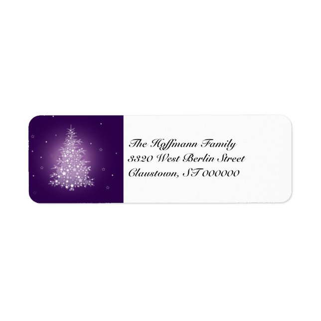 Shimmering Christmas Tree Return Address Labels (Front)