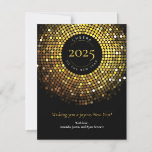 Shimmering Circle Lights New Year's Greeting Holiday Card
