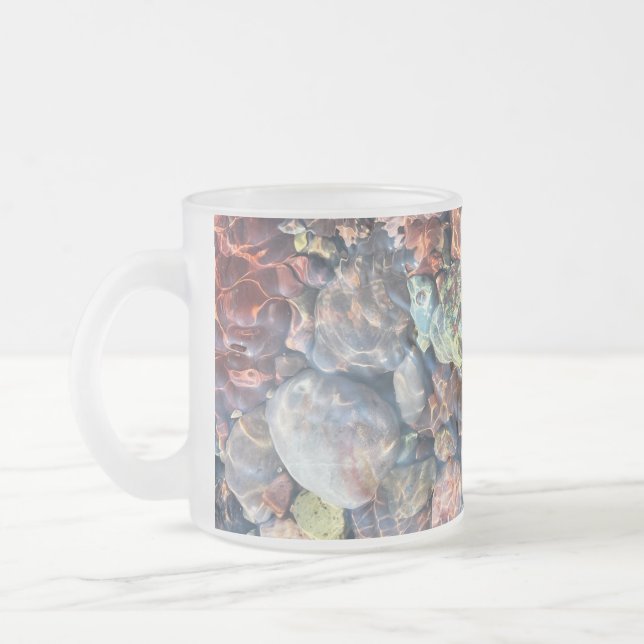 Shimmering Colour Frosted Glass Coffee Mug (Left)