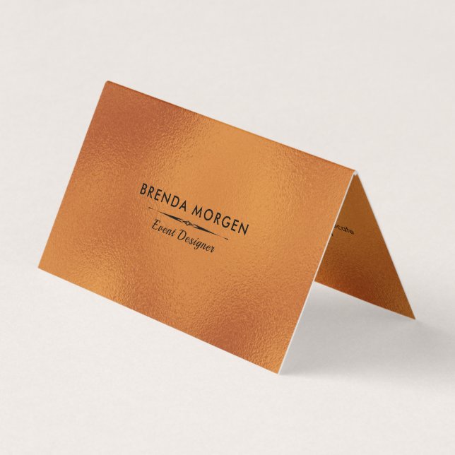 Shimmering Copper Brown Modern Background Business Card (Front)