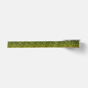 Shimmering Dark Green Gold Glitters Satin Ribbon