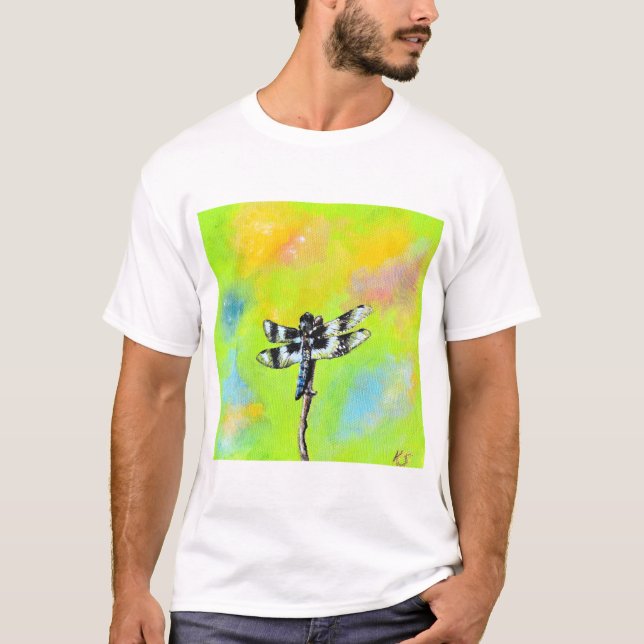 Shimmering Dragonfly Painting T-Shirt (Front)