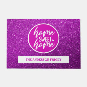 Shimmering Glitter Home Sweet Home Doormat