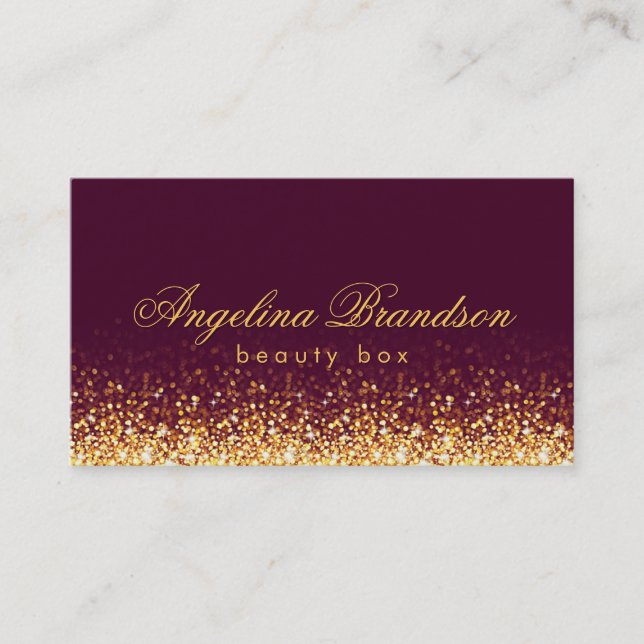 Shimmering Gold Beauty Expert Dark Burgundy Card (Front)