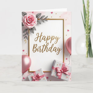Shimmering Gold Birthday Card