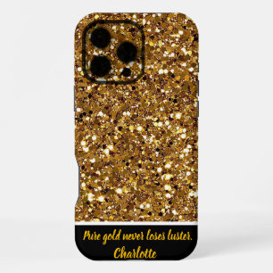 Shimmering gold confetti in celebration iPhone 16 pro max case
