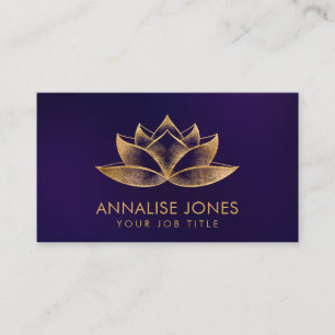 Shimmering Gold Lotus Flower  Business Card
