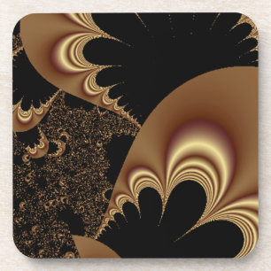 Shimmering Gold Parachutes Abstract Coaster