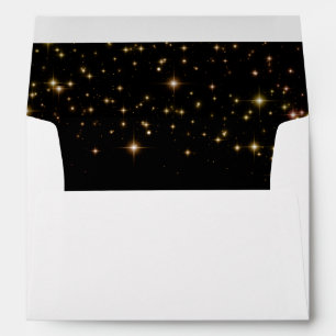 Shimmering Gold Sparkles Wedding Invitation Envelope