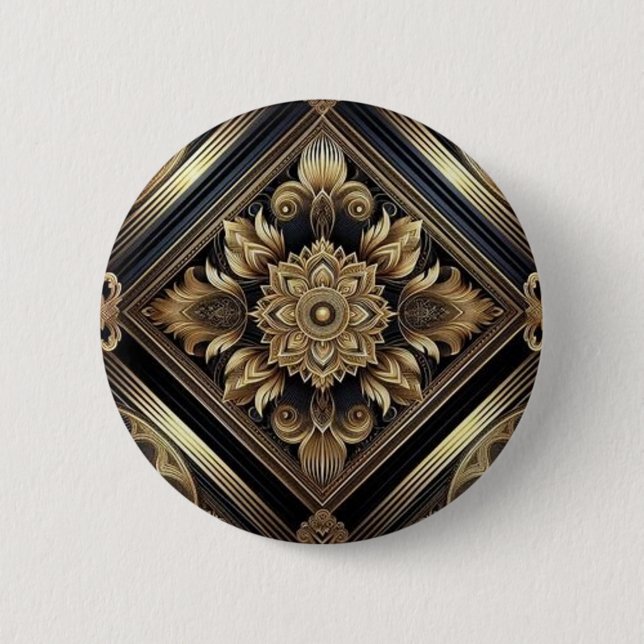 Shimmering Gold Stripes Buttons (Front)