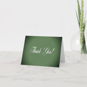 Shimmering Green Blank Inside Thank You Card