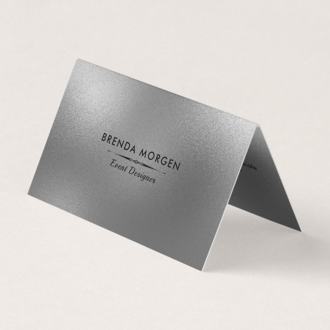 Shimmering Grey Modern Background Business Card (Front)