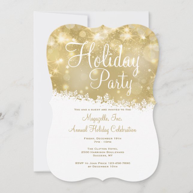 Shimmering Holiday Party Invitation (Front)