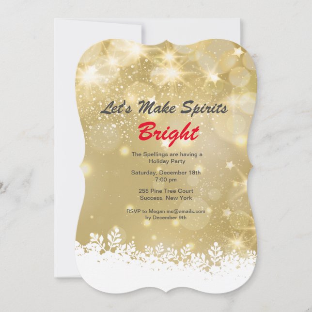 Shimmering Holiday Party Invitation (Front)