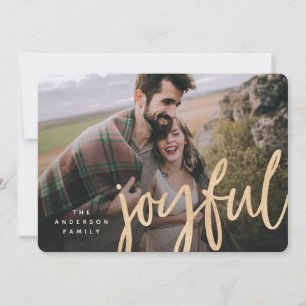 Shimmering Joyful Plaid Photo Card