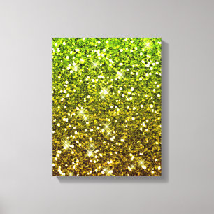 Shimmering Light Green Gold Glitters Canvas Print