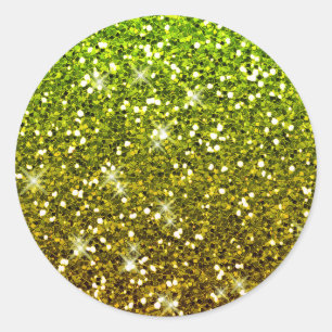 Shimmering Light Green Gold Glitters Classic Round Sticker