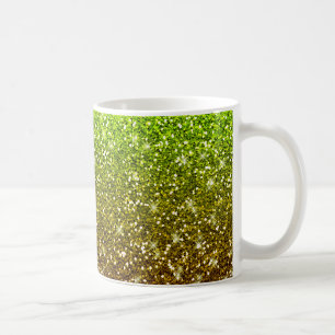 Shimmering Light Green Gold Glitters Coffee Mug