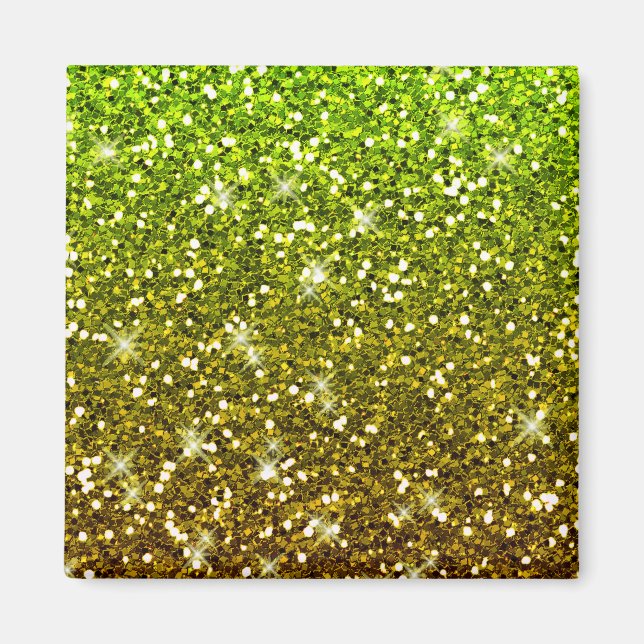 Shimmering Light Green Gold Glitters Magnet (Front)