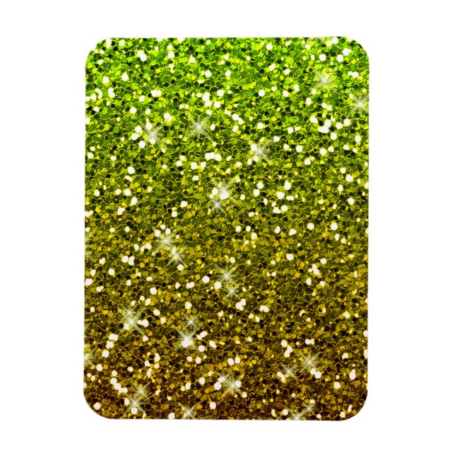 Shimmering Light Green Gold Glitters Magnet (Vertical)