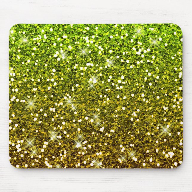 Shimmering Light Green Gold Glitters Mouse Mat (Front)