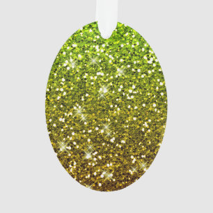 Shimmering Light Green Gold Glitters Ornament