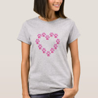 Shimmering Magenta Paw Heart Pattern Pet Parent