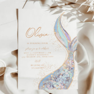 Shimmering Mermaid Tail Birthday Invitation