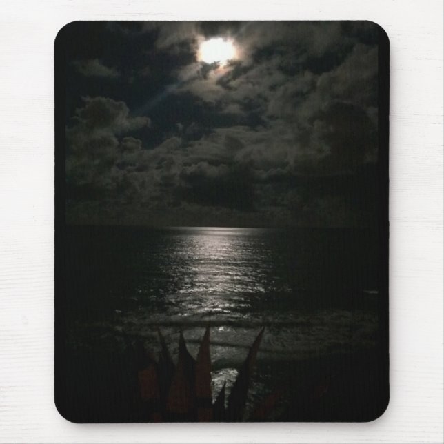 Shimmering Moon Light Reflecting On The Ocean Mouse Mat (Front)