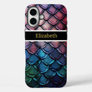 Shimmering multicolored snakeskin in natural light iPhone 16 plus case