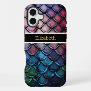 Shimmering multicolored snakeskin in natural light iPhone 16 plus case