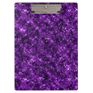 Shimmering Ocean Glamour Purple Glitter Clipboard