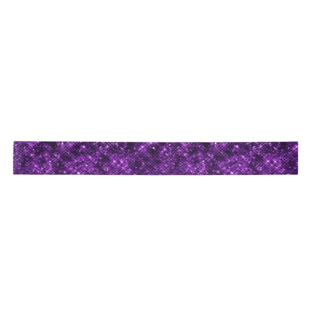 Shimmering Ocean Glamour Purple Glitter Satin Ribbon (Front)