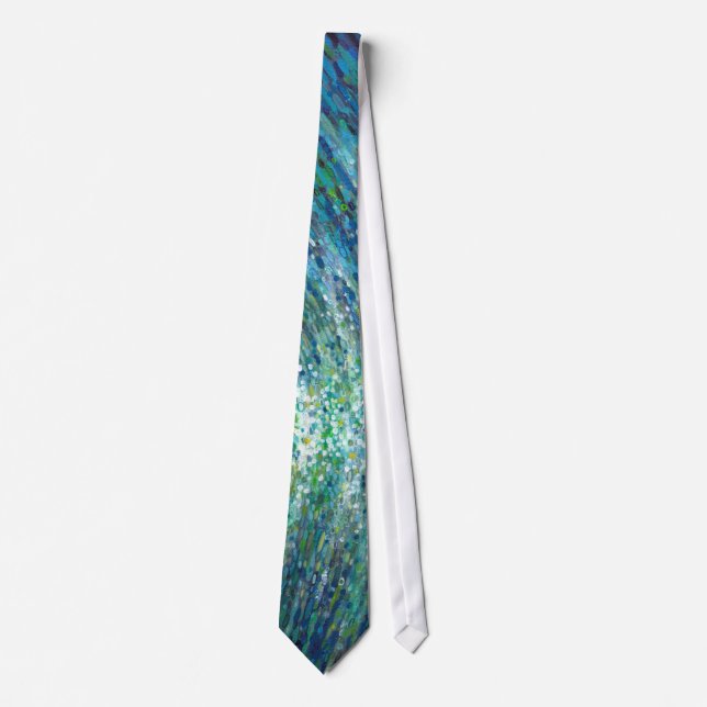 Shimmering Ocean Waves Silk Tie by Juul (Front)