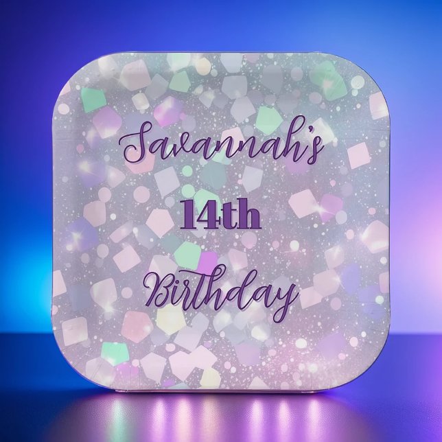 Shimmering Pastel Birthday Party Plates Design (Creator Uploaded)