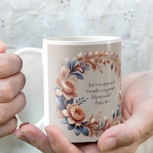 Shimmering Peach and Blue Customisable Bible Verse Coffee Mug