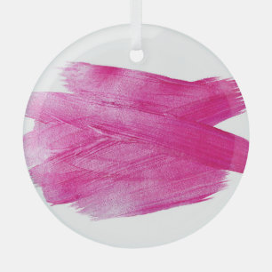 Shimmering Pink Foil: Watercolor Abstract Glass Tree Decoration
