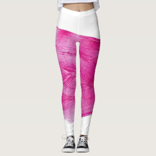 Shimmering Pink Foil: Watercolor Abstract Leggings