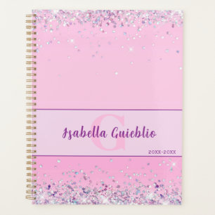 Shimmering Pink Glitter Minimalist Design Planner