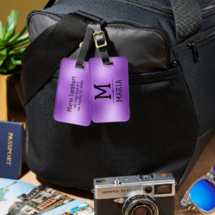 Shimmering purple abstract background luggage tag