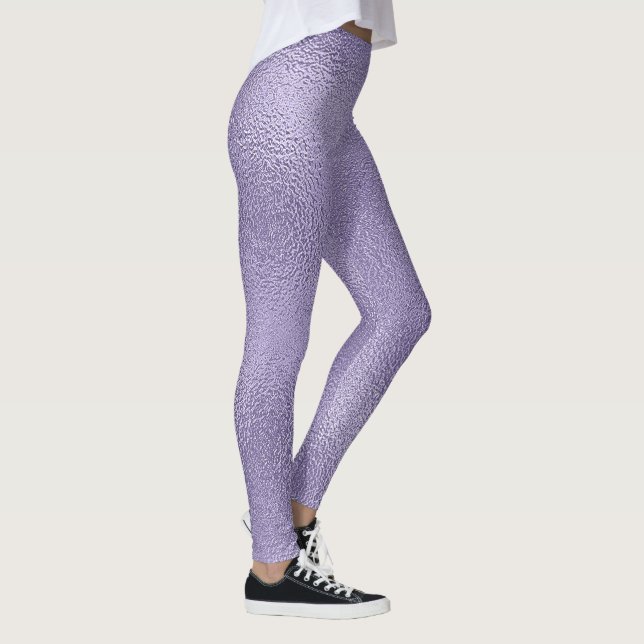 Shimmering Purple Glass Design Leggings (Right)