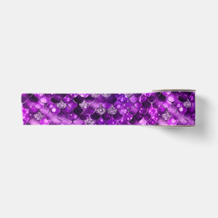 Shimmering Purple Ocean Glamour Mermaid Scales Satin Ribbon