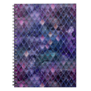 Shimmering Purple Ombre & Glitter Dragon Scales Notebook