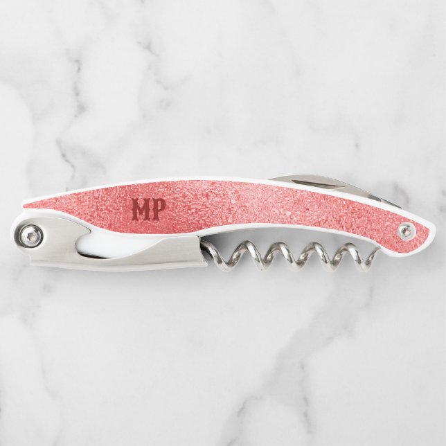 Shimmering red iridescent texture corkscrew (Front)