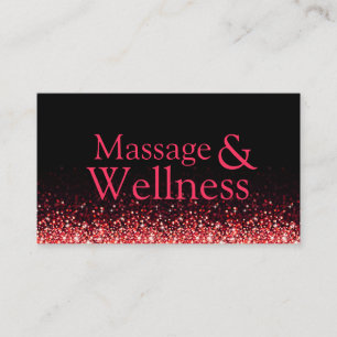 Shimmering Red Massage Therapist Body Wellness Business Card