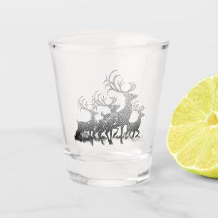 Shimmering Reindeers shot glass